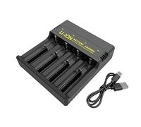 Duyeuau 4Bay 18650 Charging Box For 3.7V 18650/26650 21700/16340 14500 10400/16650 14650 Batteries Short Circuits Protections