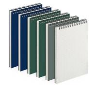 Duyeuau 6Pcs Gridded Notebooks 70Sheets Gridded Twin Wire Binding Notebooks Sketchbook for Writing Journaling Mind Map