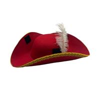 Duyeuau Cosplay Fedoras Pirate Caps Feathered For Kids Halloween Party Pretend Play Children's Treasure Hunt Role Play Gold Trim Tricorn Hat