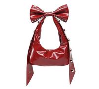 Duyeuau FashionablePurse For Women Shoulder Bag With Rivet Detail And Removable Bows Designs PU Leather Armpit Purse Women's Bag