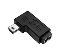 Duyeuau Right Angled MiniUSB 5Pin Male To Female Extension Adapter For Cameras And Gaming Consoles USB Male To Female Converters