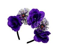 Duyeuau Skull Spiders Flower Headwear Party Halloween Bride Headpiece Bride Hair Hoop For Live Show Role Play Gothic Rose And Hair Ornament