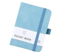 Duyeuau Small Hardcover Notebook 200 Pages Lined College Ruled Leather Journal Pocket Notepads 148x213mm for Writing
