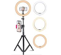 DUYH 10" LED Ring Light,Ring Lights With Stand,Dimmable Selfie Light for Live Streaming, Video, Make Up, Photography.