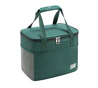 DUYH One-Shoulder Portable Insulation Bag, Picnic Cooler Bags, Outdoor Portable Lunch Bag. (Green, 27×23.5×19cm)