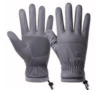 DUYHBAWRS Winter Warm Ski Gloves Touch Screen for Men Plus Velvet Warm Outdoor Anti-Slip Sports Riding Gloves Windproof Leather Gloves(B)