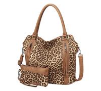 Duyijiff Checkered Tote Bag Large Checkered Purses for Women Plaid Hobo Shoulder Bag Multiple Pockets Tote Handbags, D01-brown Leopard, 43x32.5x16cm/16.92x12.79x6.29inch