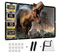 DUYIKJ 150 inch Outdoor Projector Screen,Foldable Washable Anti-Crease Portable Projection Screen Projector 4K 16:9 HD Rear Front Movies Screen for Backyard Home Theater Office