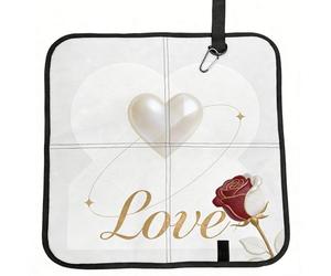 DUYIOKH Pearl Heart & Rose Print Foldable Portable Seat Cushion for World Cup Games, Camping and Outdoor Activities