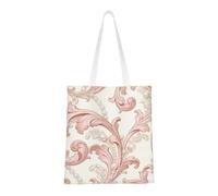 DUYIOKH Pink Pearl Ornament Pattern Print Lightweight Reusable Grocery Shopping Bags Travel Work Tote with Reinforced Handles