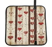 DUYIOKH Retro Heart Print Foldable Portable Seat Cushion for World Cup Games, Camping and Outdoor Activities