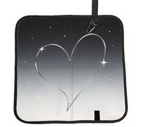 DUYIOKH Stellar Silver Heart Print Foldable Portable Seat Cushion for World Cup Games, Camping and Outdoor Activities