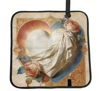 DUYIOKH Veiled Sacred Heart Print Foldable Portable Seat Cushion for World Cup Games, Camping and Outdoor Activities