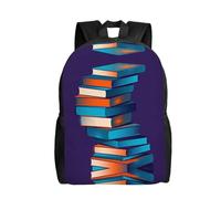DUYKIMQW A pile of books Print Stylish Travel Backpack, Cute Laptop Backpack with Full-Front Printed Design
