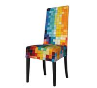 DUYKIMQW Chromatographic Block Print Stretch Chair Covers for Dining Chairs, Full-Print Seat Covers Elastic Fabric