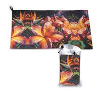 DUYKIMQW Cosmic Plumeria Print Quick Dry Towel 16x31.5in White