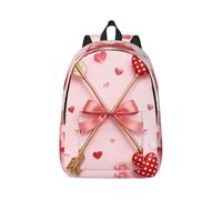 DUYKIMQW Cupid's Heart Arrows Print Canvas Backpack Rucksack Multi-Pocket | Lightweight Travel Backpack & Laptop Backpack For Men Women, Cute Small Hiking Bagpack For Work And Daily Use
