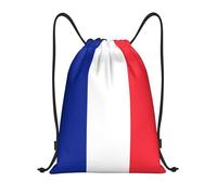 DUYKIMQW French flag Print Lightweight Drawstring Pocket, Encrypted Polyester Fiber Fitness Unisex Backpack