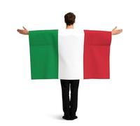 DUYKIMQW Italian flag Print Flag Cape with Sleeves - Patriotic Flag Costume Cape Cloak Portable Poncho Outfit for Men Women Sports Game Festival Party Cosplay Wear