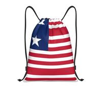 DUYKIMQW Liberian flag Print Lightweight Drawstring Pocket, Encrypted Polyester Fiber Fitness Unisex Backpack