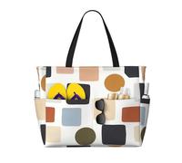DUYKIMQW Morandi Color Print Large Capacity Beach Travel Bag with Zipper for Swim Pool Gym Camping Grocery