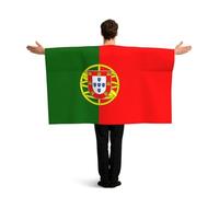DUYKIMQW Portuguese flag Print Flag Cape with Sleeves - Patriotic Flag Costume Cape Cloak Portable Poncho Outfit for Men Women Sports Game Festival Party Cosplay Wear