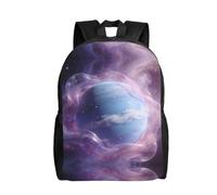 DUYKIMQW Purple Mist Planet Print Stylish Travel Backpack, Cute Laptop Backpack with Full-Front Printed Design