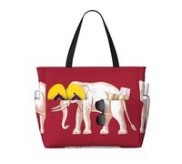 DUYKIMQW Siamese sovereignty flag Print Large Capacity Beach Travel Bag with Zipper for Swim Pool Gym Camping Grocery