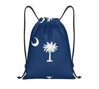 DUYKIMQW South Carolina Flag Print Lightweight Drawstring Pocket, Encrypted Polyester Fiber Fitness Unisex Backpack