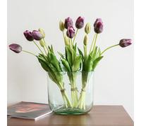 DUYONE 15pcs Artificial Tulips Flowers, Real Touch Latex Bouquet, Fake Tulips for Office Wedding Party Home Kitchen Garden Decoration