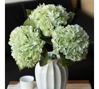 DUYONE 3PCS 21 inch Lifelike Artificial Hydrangea Large Real Touch Flowers Artificial Flowers Dry Flowers Outdoor Wedding Christmas Office Family Party Living Room Table Decoration (Light Green)