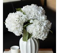DUYONE 3PCS 21 inch Lifelike Artificial Hydrangea Large Real Touch Flowers Artificial Flowers Dry Flowers Outdoor Wedding Christmas Office Family Party Living Room Table Decoration (White)