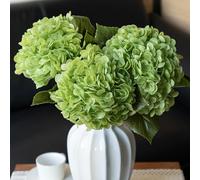 DUYONE 3PCS 22 inch Realistic Artificial Hydrangea Large Real Touch Flowers Artificial Flowers Dry Flowers Outdoor Wedding Christmas Office Family Party Living Room Table Decoration (Green)