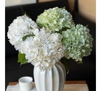 DUYONE 4Pcs 22 inch Lifelike Artificial Hydrangea,2 White & 2 Light Green Large Real Touch Flowers Artificial Flowers Dry Flowers Outdoor Wedding Christmas Office Family Party Living Room Table Deco
