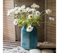 DUYONE Artificial Flowers 6 Stems Poppy Silk Bouquet,for Wedding, Home, Party Decoration,Table Centerpiece Arrangement(White)