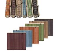 DUYULIANG Natural Bamboo Roll Up Window Blind Roman Sun Shade, HighsQuality, Controls Sunlight, Easy To Install, Up And Down Smooth For Tiki Bar Or Porch Bathroom Or Bedroom, 6 Colors Roller Shades
