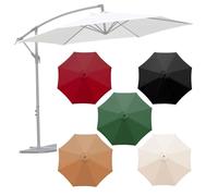 DUYULIANG Replacement Parasol Canopy Waterproof, 6/8 Arms, 6.5 7.5 9 10FT, Reinforced Durable Garden Parasol Cover Patio Umbrella Cloth, Large Weatherproof UVsAnti Washable Windproof(Brown,3M/8Ribs)