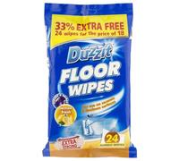 Duz_zit Floor Wipes 24 Jumbo Sheets Pack of 1 Extra Strong Lemon Fresh Cleaning Wet Cloth Ceramic Linoleum Surface Cleaner with Welari Thank You Card | (1pack) (24wipes)