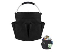 Duzapku 17L Cleaning Caddy with Handle, Cleaning Supplies Organizer, Foldable Oxford Cleaning Caddy Organiser for Home Kitchen Bathroom Cleaning Supplies(Black)