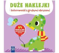 Duze naklejki i kolorowanki z grubymi obrysami: Dinozaur