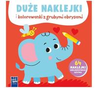 Duze naklejki i kolorowanki z grubymi obrysami: Słoń