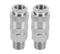 DUZEPA 2pcs 3/8" BSP Male x Female Thread Air Hose Quick Coupling - Industrial Pneumatic Compressor Hose Repair Kit