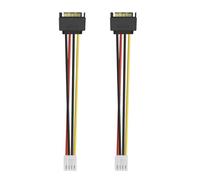 DUZEPA 2Pcs 4 Pin Floppy Drive to 15 Pin SATA Male Power Cable for Hard Drives 18CM Copper Wire