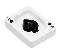 DUZEPA Ceramic Poker Ashtray,Ace Spades Ashtray for Inside Decor, Gifts for Men