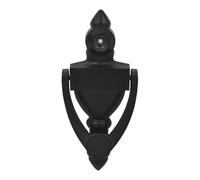 DUZEPA Door Knocker with 180 Degree Peephole Viewer Zinc Die-Cast Front Security Knocker with Integrated Door Viewer 102mm Height Black