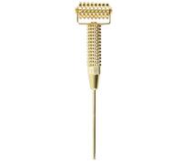 DUZEPA Face Massage Roller Brass Acupressure Acupuncture Points Spring Needle Roller Facial Relaxation Tool for Daily Skin Care Spa Gold 12.5cm