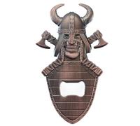 DUZEPA Vintage Nordic Viking Skull Bottle Opener - Copper Magnetic Shield Design, Gift for Men (Father’s Day/Birthday)