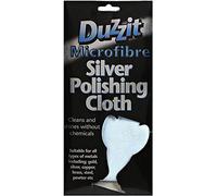 Duzzit 2 x Multipurpose Microfibre Silver Polishing Cloth, Machine Washable, 27.6 x 12.6 x 1.2 cm