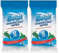 Duzzit 2 x Pack of 50 Disinfectant Wipes Kills 99.9% Of Germs