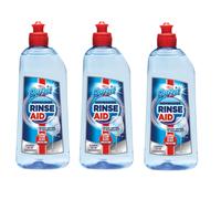 Duzzit 3 x 375ml Dishwasher Rinse Aid - Prevents Water Marks, Delivers Brilliant Shine & Faster Drying for Glasses & Dishes